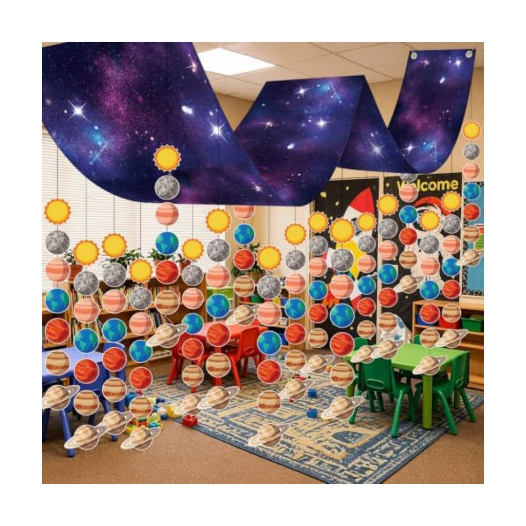 Leinuosen Solar System Ceiling Decorations Space Hanging Garlands, Space
