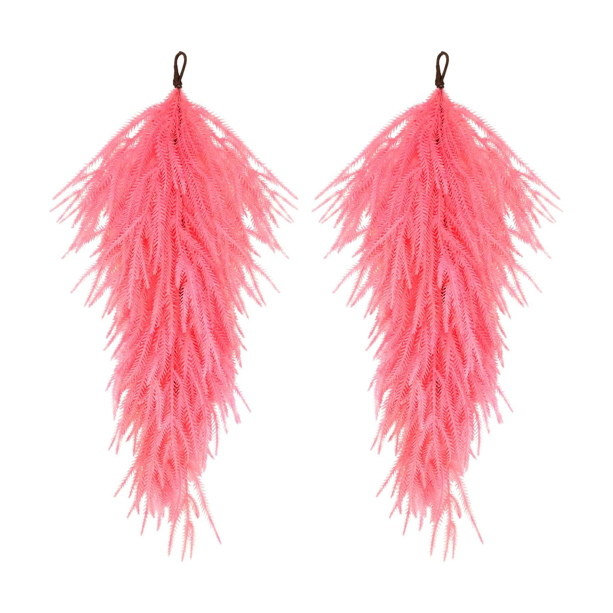 2 Pcs 28'' Pink Christmas Pine Door Swag,Artificial Norfolk Teardrop Swag