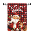 Large Christmas Garden Flag 28x40 Inch Santa and Deer Xmas Yard Flag