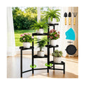 Plant Stand Indoor Outdoor, Gardening Tools& Plant Label, 6 Tier Folding Metal Plant Shelf, 6 Pot, 66LB, Corner Plant