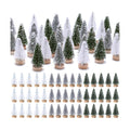 Sumind 72 Pcs Mini Christmas Trees Bottle Brush Sisal,White, Silver, Green