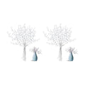 VOSAREA 50pcs Crystal Floral Picks: Flexible 3-Strand Artificial Bouquet Stems with Acrylic Bead Drops for Wedding Decor and DIY Crafts - White 6.69 Inch (Pack of 2)
