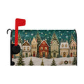 Christmas Mailbox Covers Magnetic 21 x 18 Inch Xmas Tree Holiday Mailbox Cover Snowy Scene Winter Post Box Wraps Standard Size for Garden Outdoor Decor