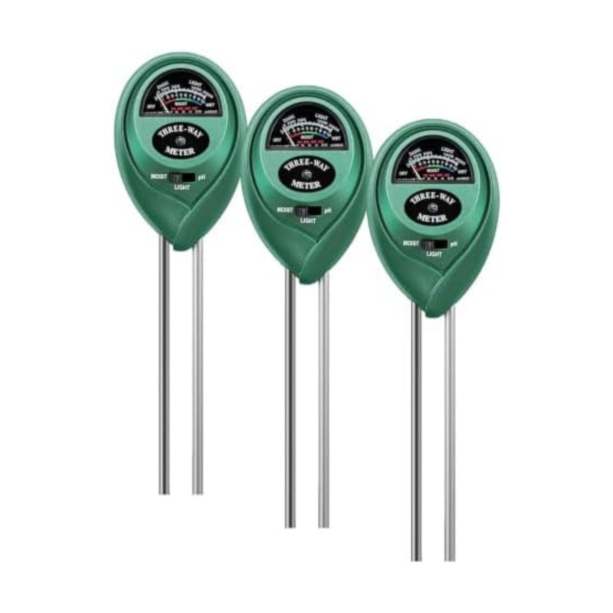 VIVOSUN Soil Tester, 3-in-1 Plant Moisture Meter Light and PH Tester for Home, Garden, Lawn, Farm, Indoor and Outdoor Use, Promote Plants Healthy Growth (Pack of 3)