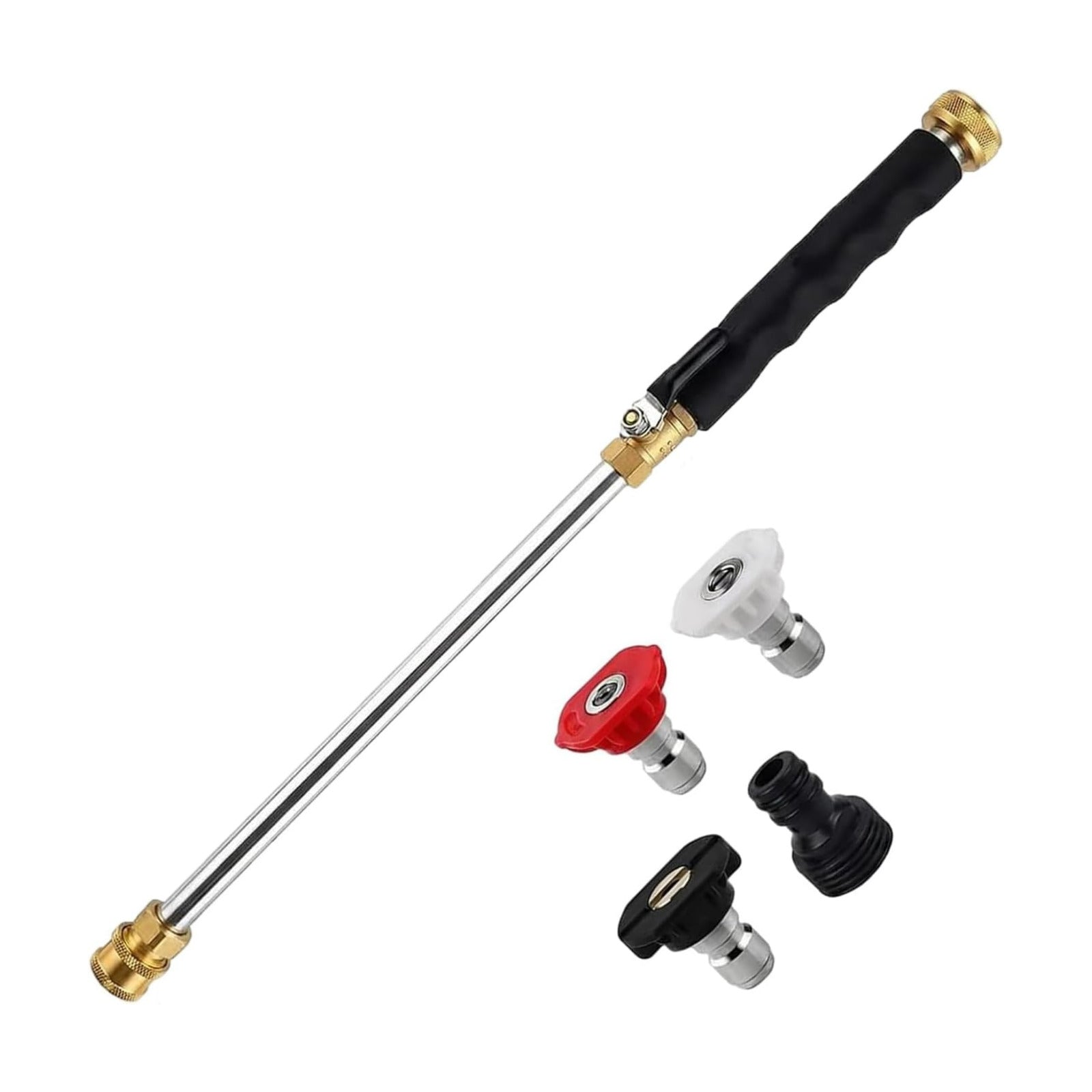 2026 Upgraded Jet Nozzle Power Washer for Garden Hose Cleaning Wand Set | with 3 Interchangeable Nozzles for Car