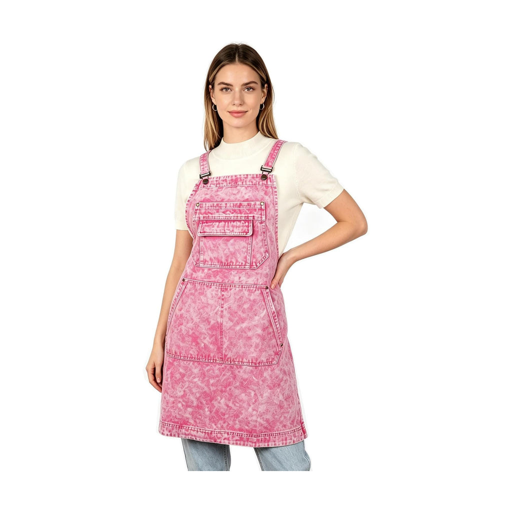 Denim Apron with Pockets for Hair Stylist Adjustable Straps Tool Apron Gardening Jean Work