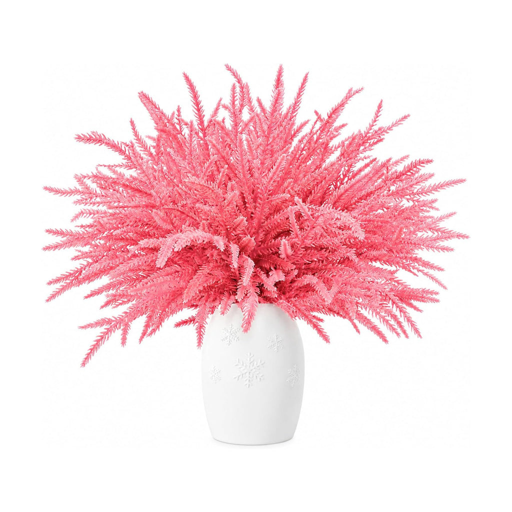 40 Pcs Pink Artificial Christmas Pine Branches, Pink Christmas Tree Picks
