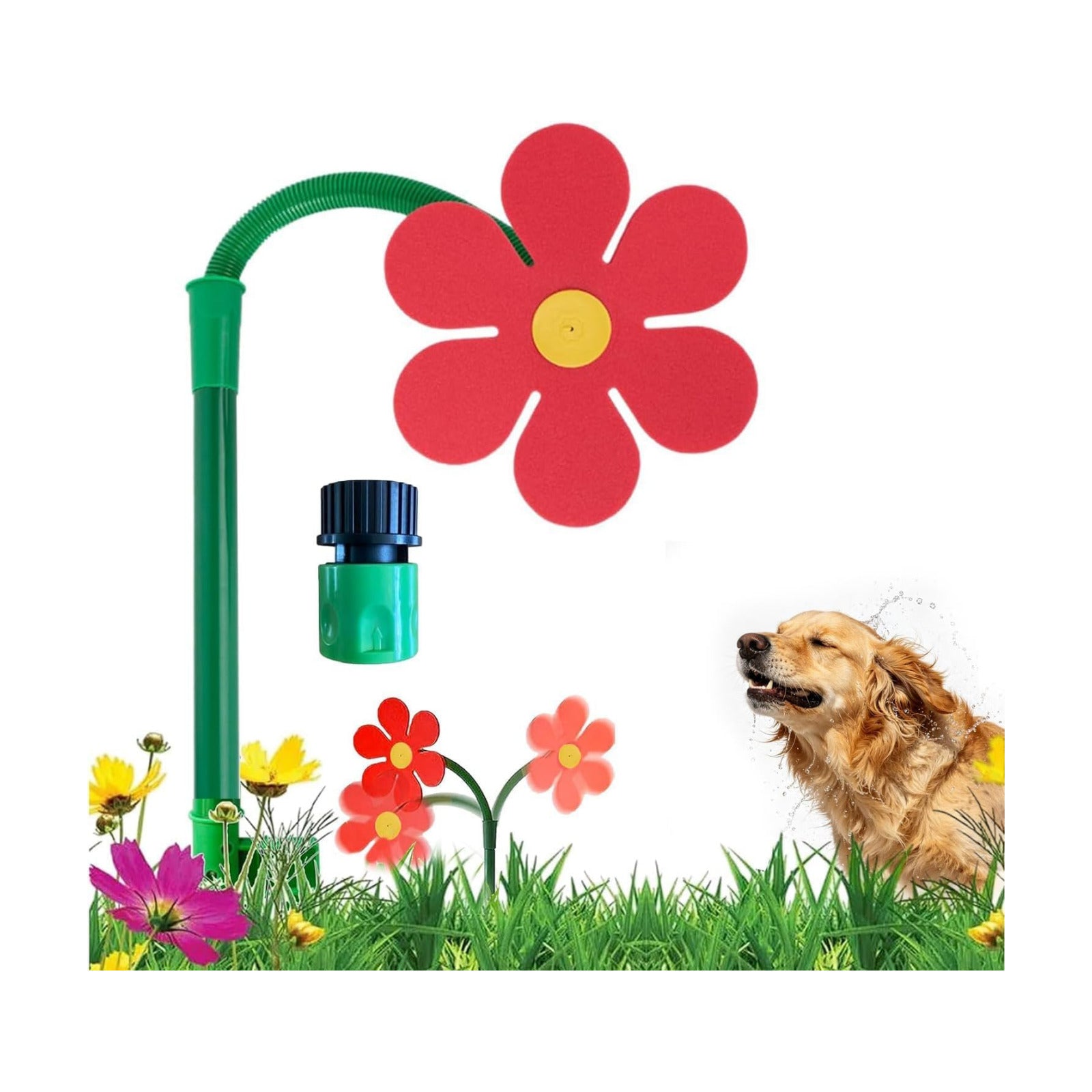 Crazy Daisy Sprinkler,360° Rotating Dancing Crazy Daisy Water Sprinkler for Lawn Garden, Funny Sunflower Water
