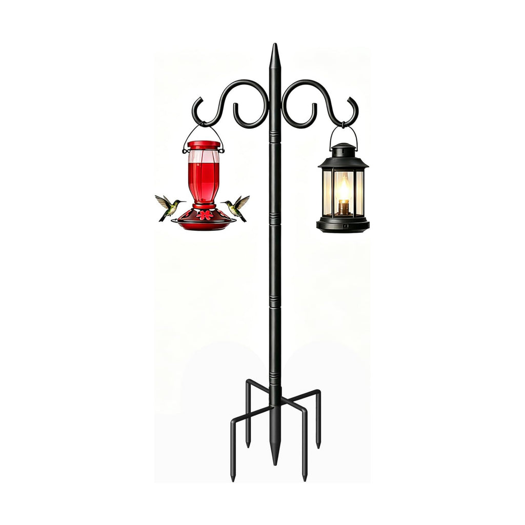 Shepherds Hooks for Outdoor, 92'' Heavy Duty Bird Feeder Pole, Adjustable Metal PolesMetal Poles for Bird Feeders, Plant Hangers, Solar Lights, Outdoor Decor