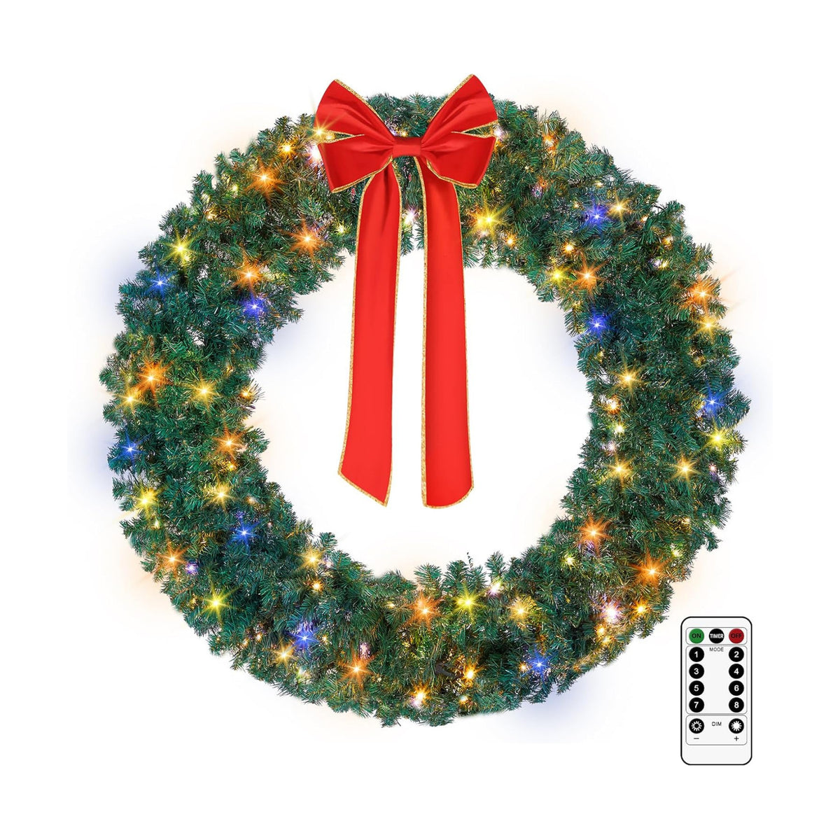 VINGLI 60 Inch Christmas Wreath Dual Color Fence, Party Decor, Plug-in LED