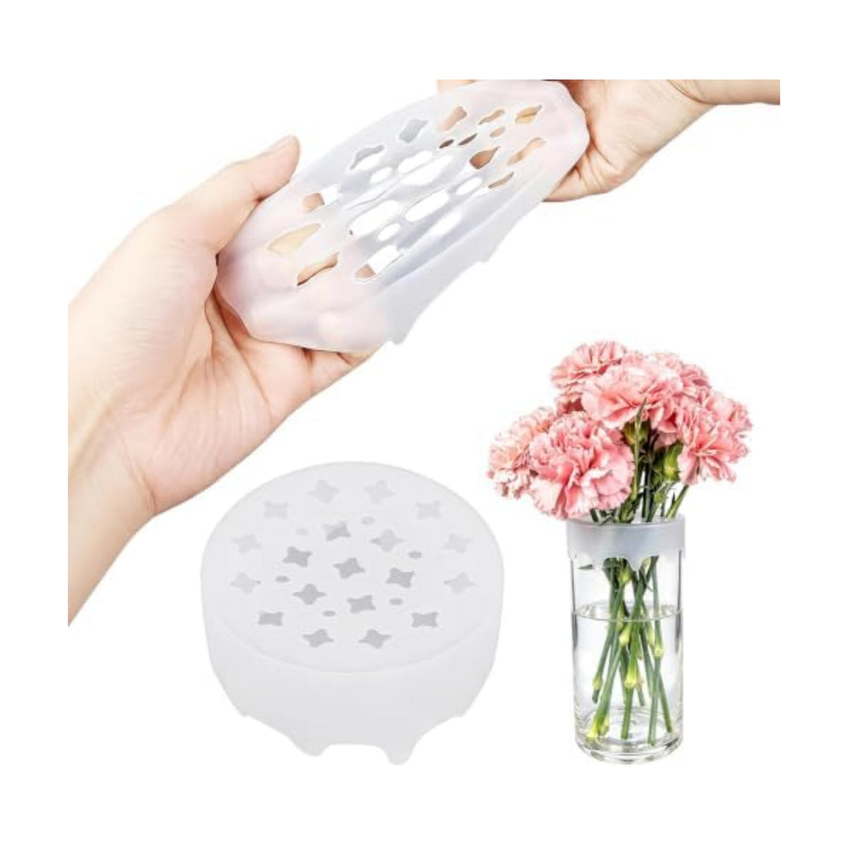 Silicone Flower Arranging Grid, Flexible Floral Stem Holder for Vases DIY