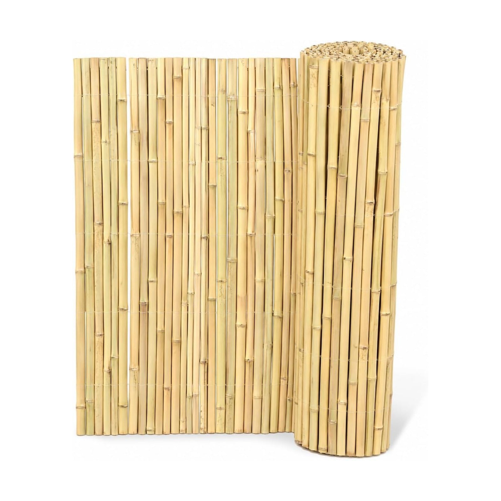 3 x 6FT 0.9-1.1in Large Diameter Bamboo Fence Panel for Garden, Patio, Pool, Balcony & Indoor Divider