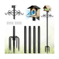 Gbekery 89’’ Smart Bird Feeder Pole Heavy Duty, 5-Prong Base & Double Hooks