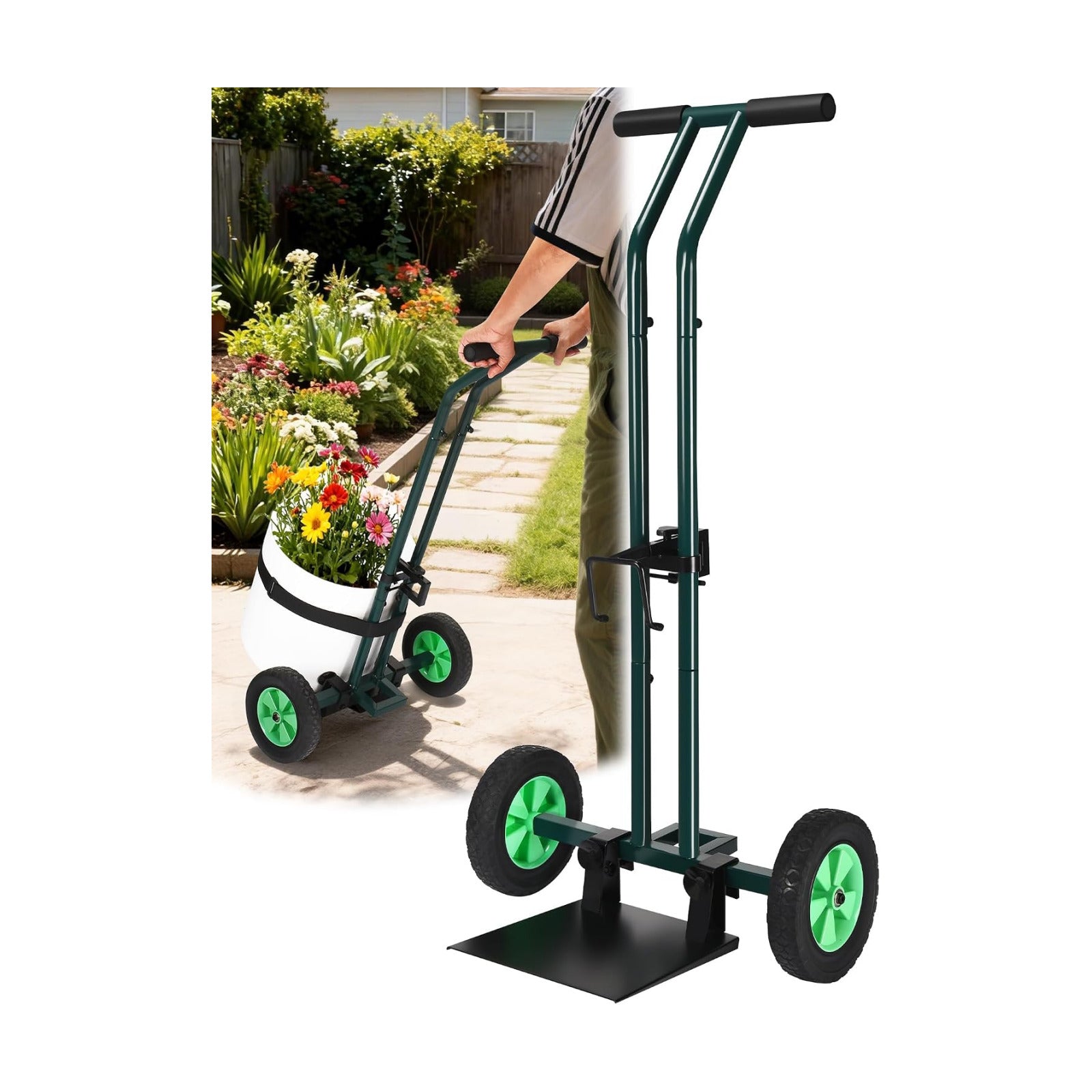 Plant Caddy with Wheels, 260LBS Capacity Rolling Plant Dolly Pot Mover | Heavy Duty Garden Cart for Seniors, Adjustable