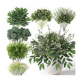 Hananona 270 Pcs Mixed Eucalyptus Leaves Stems Artificial Greenery Bulk