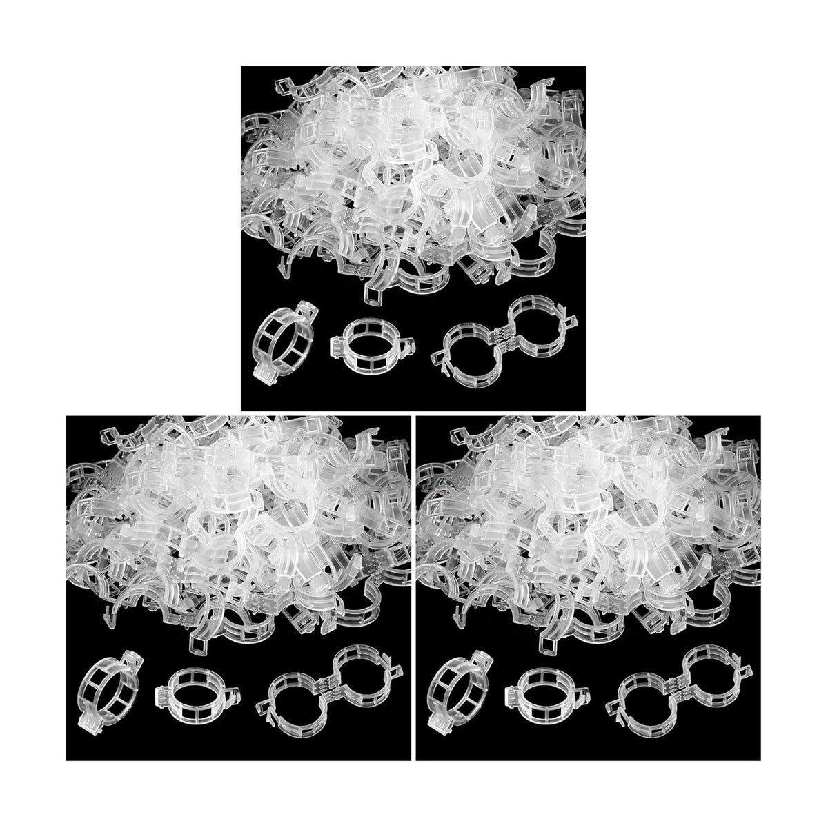 200 Pcs Plastic Trellis Plant Support Clips for Support, Grape and Tomato Vine, Vegetables Plants, Garden Clips to Grow Upright Makes Plants Healthier (Pack of 3)