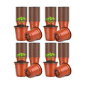 KINGLAKE 100 Pcs 4" Plastic Plants Nursery Pot/Pots Seedlings Flower Plant Container Seed Starting Pots,4 Inch,Red (Pack of 4)
