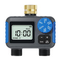 Sprinkler Timer, 2 Zone with Brass Swivel, Digital Irrigation Controller System with Rain Delay/Manual/Automatic