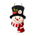 Christmas Decorations - Winter Snowman Wooden Welcome Sign for Front Door