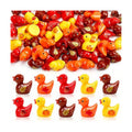 JUNEBRUSHS 50Pcs Fall Mini Resin Ducks Thanksgiving Miniature Figures