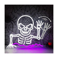 Halloween Waving Skeleton Neon Sign Dimmable Ground Breaker Skeleton Decor