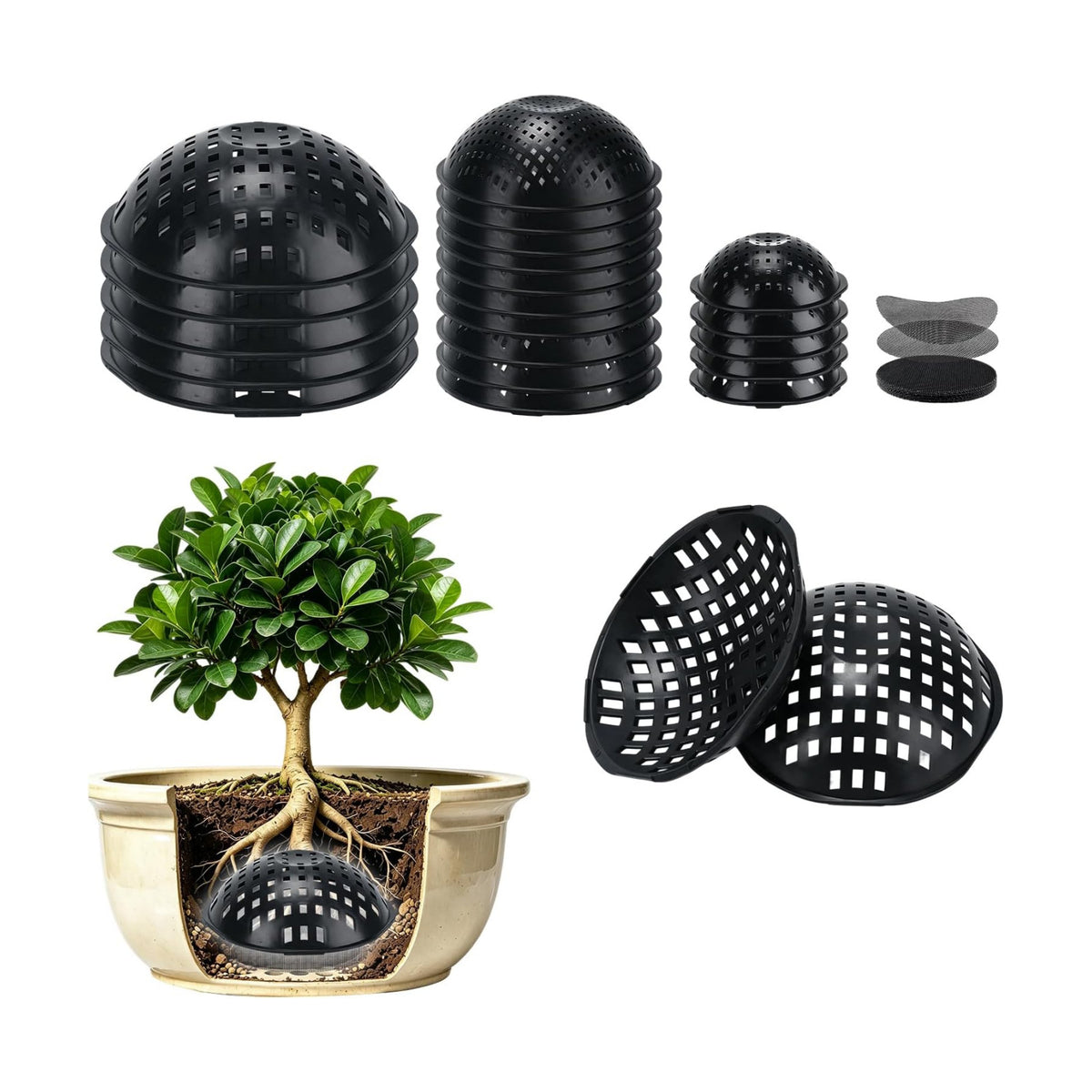 Large Repotting Plant Pot Drainage Inserts Mats Pads Planter Mesh Screens