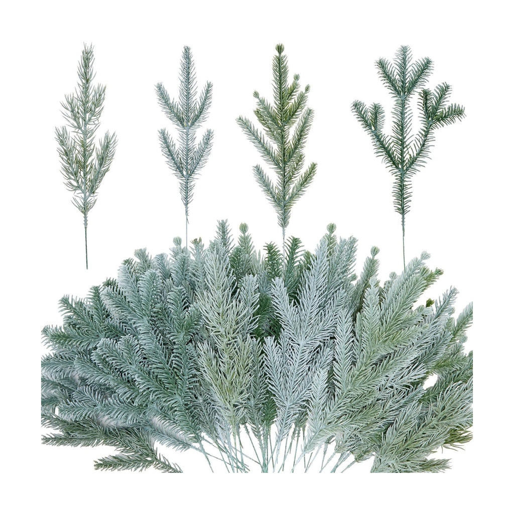 Yunlly 40 Pcs Christmas Artificial Pine Needle Branches, Simple