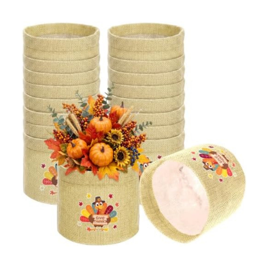 SATINIOR 24 Pack Succulents Favors Burlap Bags, Turkey, Linen