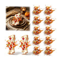 12 Pcs Fall Napkin Rings Artificial Maple Leaf Pumpkin Berry Ginkgo Leaf Wreath Napkin Ring Holder Buckles for Thanksgiving Autumn Harvest Wedding Family Dinner Party Table Decoration Supplies