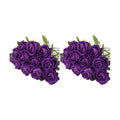 Artificial Roses Flowers, 12 Pcs Fake Purple Rose in Bulk, Long Stem Realistic Silk Roses Bouquet for Wedding, Party Centerpieces, Flower Arrangement, Home Decor (Purple, 12-PCS) (Pack of 2)