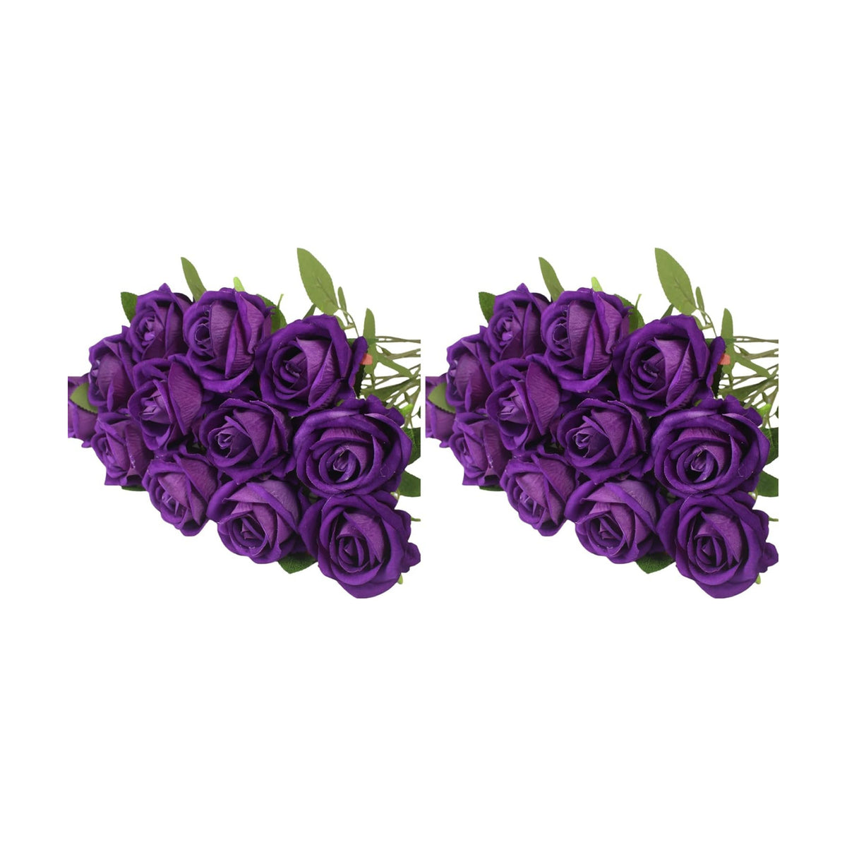 Artificial Roses Flowers, 12 Pcs Fake Purple Rose in Bulk, Long Stem Realistic Silk Roses Bouquet for Wedding, Party Centerpieces, Flower Arrangement, Home Decor (Purple, 12-PCS) (Pack of 2)