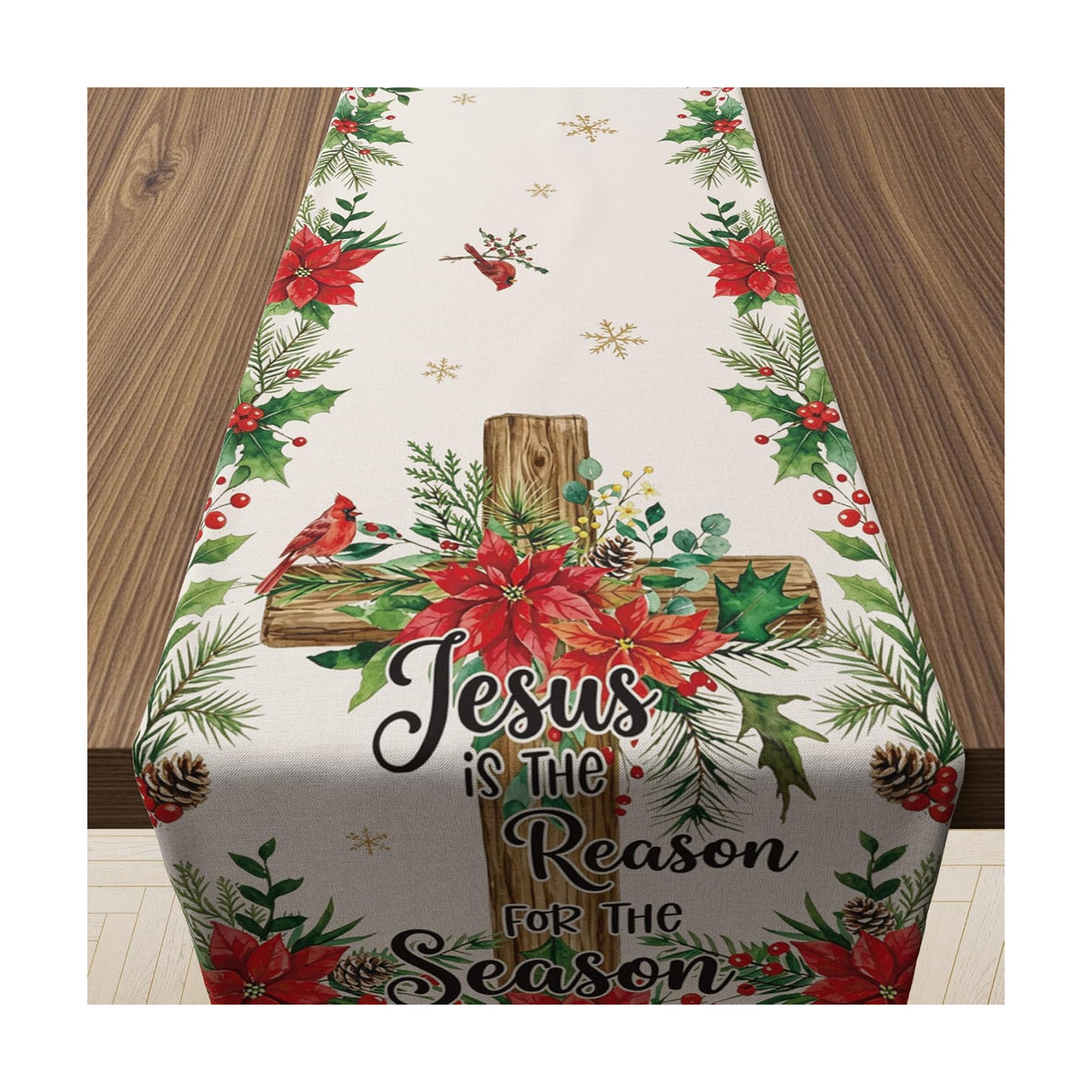 Christmas Decorations - Jesus is The Reason for The Season Table Runner