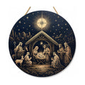Christmas Decorations - Jesus Nativity Scene Wooden Sign for Front Door