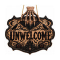 Halloween Decorations - Gothic Unwelcome Wooden Sign for Front Door