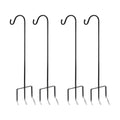 EXCMARK 4 Pack Shepherd Hook Adjustable Height 31/24/16’’ 1/2 inch Thick Use at Weddings, Hanging Solar Lights, Lanterns, Bird Feeders, Metal Hanger Hook (Black, 31 inch). U.S. Patent.