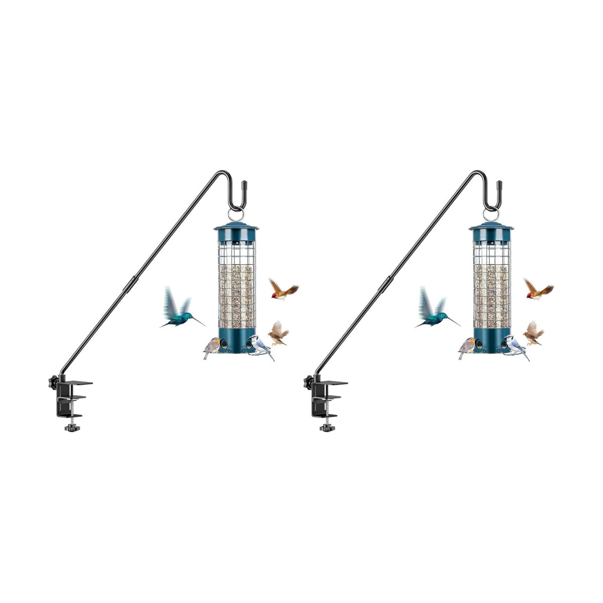 28" Adjustable Deck Railing Hook, Heavy Duty Rotating Plant Hanger (Pack of 2)