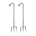 EXCMARK Shepherd Hook Adjustable Height 32/24/16’’ 1/2 inch Thick Use at Weddings, Hanging Solar Lights, Lanterns, Bird Feeders, Metal Hanger Hook (Black,32inch). U.S. Patent. (Pack of 2)