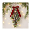 Suncalla 1 Pcs 16'' Christmas Teardrop Mistletoe Hanging Ornements, Bells