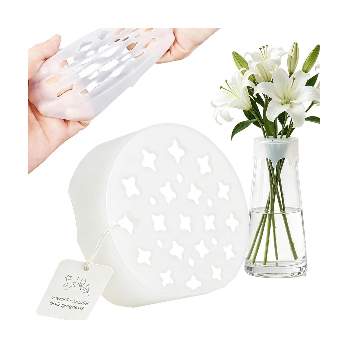 Silicone Flower Arranging Grid,Flower Arrangement Holder for Vases (2)