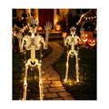 36" Solar Halloween Skeleton Decorations with Metal Stake & Warm Lights