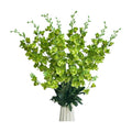 8 pcs Green Delphinium Artificial Flowers, 34.25'' Larkspur Artificial Flowers Silk Fake Flowers Long stem Faux Flowers for Tall Vase Home Wedding Garden Table Decor (Green)