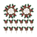 Christmas Floral Picks, 100Pcs Pine Cone Holly Berry Stems for Crafts
