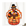 Thanksgiving Decorations Turkey Wood Sign Pumpkin Front Door Wreath Sign 01