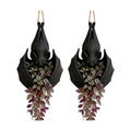 Hanging Bat Plant Pot, Gothic Planter for Succulents and Vines (2pcs) | Gothic bat-shaped resin planter for succulents