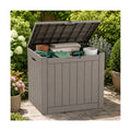 Resin Deck Box Waterproof Outdoor indoor Storage Box 36 Gallon | Patio Furniture Side Table for Pool and Garden