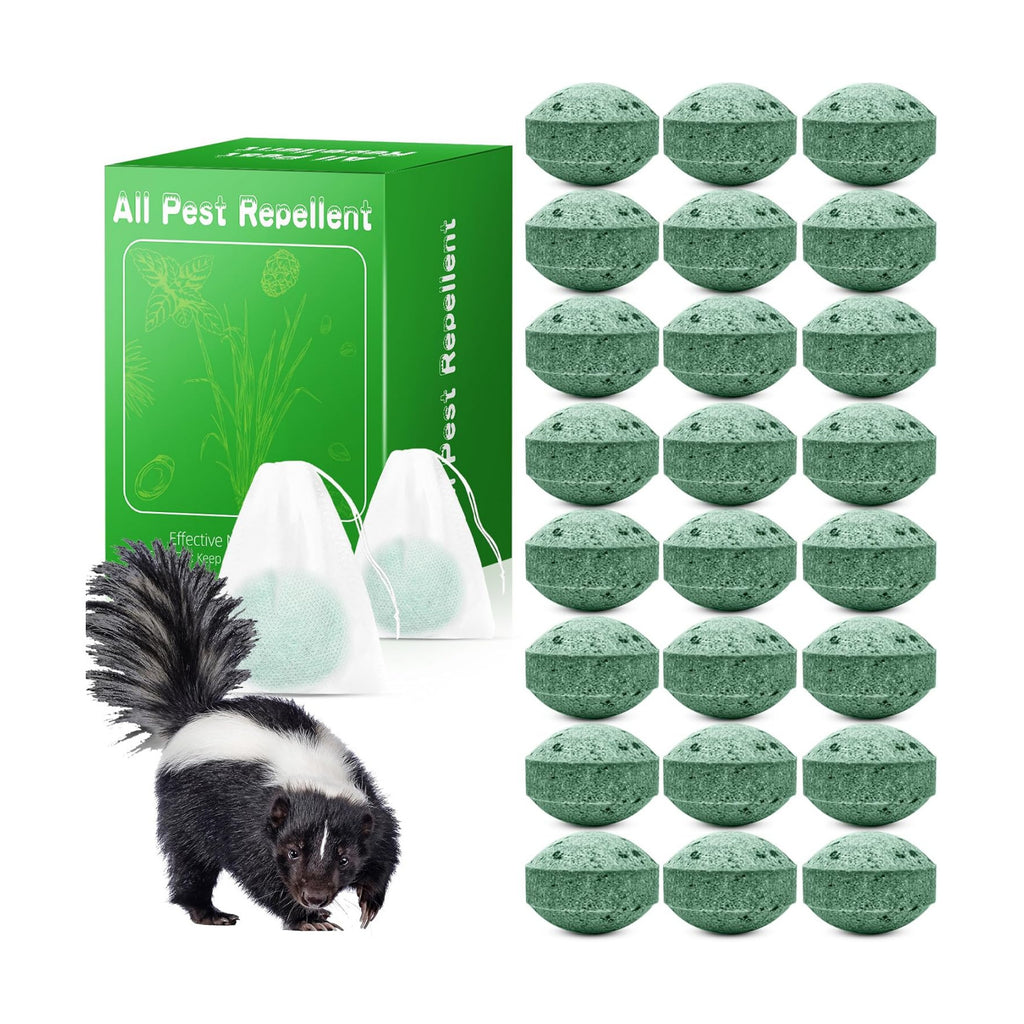 24 Pack Skunk Repellent - Raccoon Repellent Outdoor for Indoor Outdoor, Natural Peppermint Oil Safe for Pets & Kids