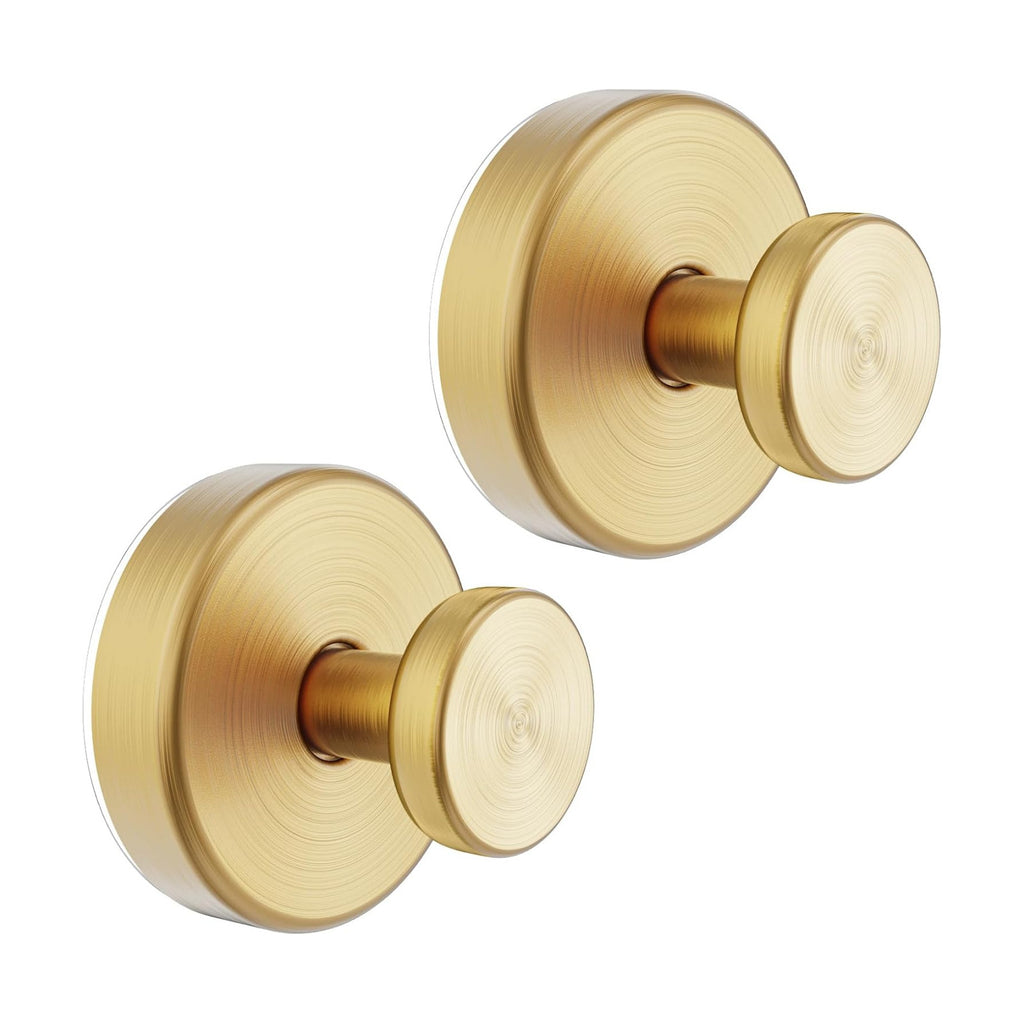 Bntuk Suction Cup Hooks for Door Wreaths, Vacuum Suction Wreath Hanger for Front Door Window Glass, Bath Robe Looafh Shower Hooks for Inside Shower - 2 Pack, Gold1