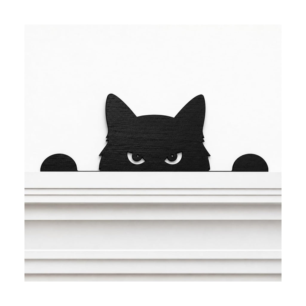 Home Decor Peeking Black Cat Signs Window Decorations