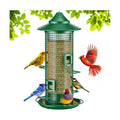 Metal Bird Feeder for Outdoors Hanging, Dark Green