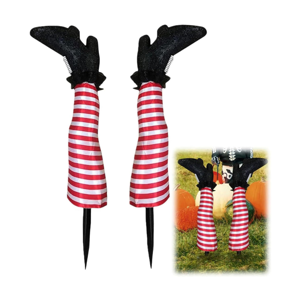 Halloween Witch Legs Yard Stakes Halloween Decorations, 2 Pack Wicked Witch Legs, Funny Upside Down Witches Legs Decorations, for Front Yard, Lawn & Garden, Style-B